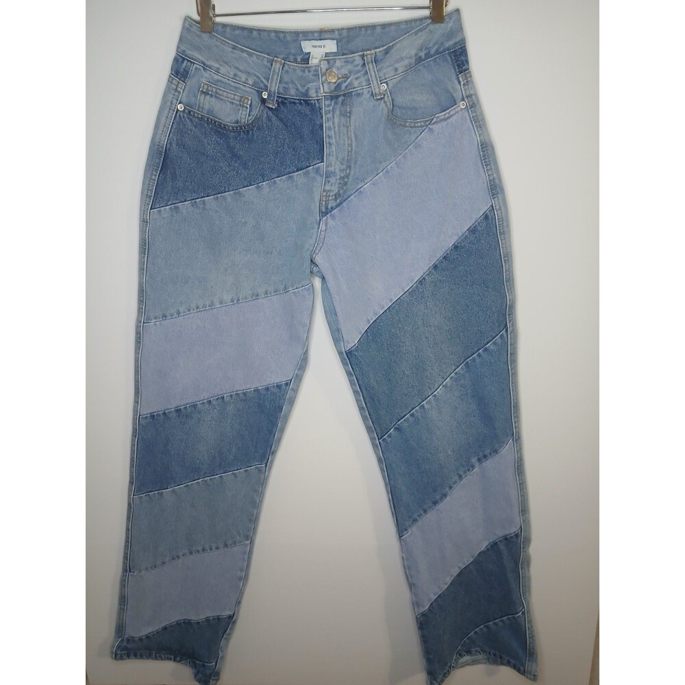 Forever 21 Patchwork Jeans Women’s Size 28 Cotton Blend Layered Y2k Streetwear